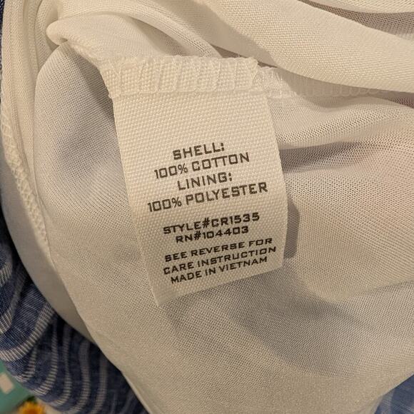 Blu Pepper Dress Color Block Stipes Tie-Shoulder Timeless Preppy Chic - Size L - Picture 7 of 8